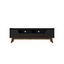 Marcus Matte Black Mid-Century Modern TV Stand with Cabinet