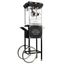 Vintage Black Popcorn Machine with Cart and 10-Ounce Kettle