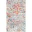 Chic Metro-Mod Light Blue & Orange Synthetic Area Rug, 2'2" x 4'