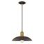 Bronze and Brass Mini Pendant Light with Metal Shade