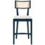 Galway Navy and Natural Cane Counter Stool with White Cushion