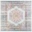 Crystal Blue and Grey Hand-knotted Synthetic Square Rug