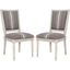 Elegant Transitional Grey Linen Upholstered Side Chair Set