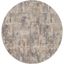 Round Grey and Beige Abstract Synthetic Area Rug