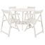 Kerman White Acacia Wood 4-Person Foldable Patio Dining Set