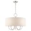 Mini Drum 5-Light Brushed Nickel Pendant Chandelier