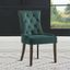 Green Velvet Upholstered Side Chair with Espresso Wood Legs