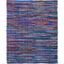 Handmade Boho Stripe Cotton Area Rug 8' x 10' in Blue/Multi