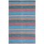 Handwoven Blue and Orange Wool Cotton Area Rug 3x5