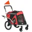 Red Foldable Aluminum Dog Bike Trailer with Safety Features