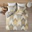 Full/Queen Yellow Cotton Ikat Chevron Duvet Cover Set