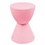 Pink Hourglass Ribbed Acrylic Side Table with Storage