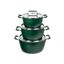 Emerald Green Aluminum Nonstick 6-Piece Nesting Cocotte Set