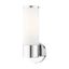 Polished Chrome Steel Wall Sconce with Opal Glass Shade