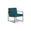 Teal Velvet and Black Metal Contemporary Accent Chair