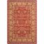 Elegant Red & Natural Synthetic 79" Reversible Area Rug