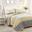 Yellow and Gray Reversible Cotton King Quilt Set