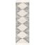 Off-White Synthetic Moroccan Diamond Shag Runner Rug with Braided Tassels