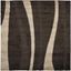 Luxurious Dark Brown and Beige Square Shag Rug, 5' x 5'