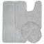 Gramercy Silver 3-Piece Washable Polypropylene Bathroom Rug Set