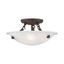 Bronze and Alabaster Glass Semi Flush Mount Light