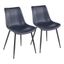 High Blue Faux Leather Upholstered Metal Side Chair