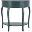 Teal Demilune Wood Console Table with Storage