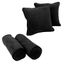 Black Microsuede Corded Throw Pillow and Bolster Set