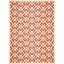 Red and Bone Geometric Outdoor Area Rug