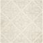 Ivory Square Handmade Tufted Wool Rug 47"