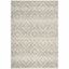 Ivory and Light Blue Geometric Synthetic 6' x 9' Area Rug