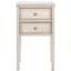 White Lacquered Ash and Elm 2-Drawer Accent Table