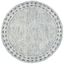 Ivory and Navy 4' Round Hand Tufted Wool Area Rug