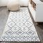 Ivory and Navy Geometric Flat Woven Reversible Runner Rug