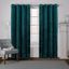 Teal Velvet Light-Filtering Grommet Top Curtain Panels