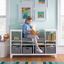 Creamy White Kids' Reading Nook with Storage Bins