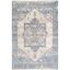 Light Blue Synthetic Medallion Fringe 2' x 3' Accent Rug