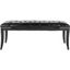 Transitional Black Tufted Bench with Silver Nailhead Trim