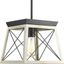 Graphite and Whitewashed Faux Wood Mini Pendant Light