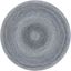 Handwoven Reversible Braided Round Rug in Dark Grey/Light Blue, 5' x 5'