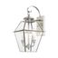 Charleston Elegance Brushed Nickel 2-Light Outdoor Sconce with Clear Beveled Glass