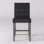 Graphite Black Vegan Leather and Wood Counter Height Barstool