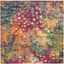 Boho Chic Pink Abstract 3' Square Synthetic Accent Rug