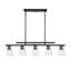 Calhoun Matte Black 40" Linear Chandelier with Glass Shades