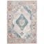 Aria Blue and Ivory 4' x 6' Synthetic Reversible Area Rug