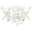 White Acacia Wood 5-Piece Foldable Patio Dining Set