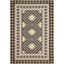 Chocolate and Green Synthetic Rectangular Indoor/Outdoor Area Rug