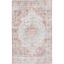 Elegant 5' Square Light Grey & Rust Synthetic Area Rug