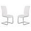 Contemporary White Faux Leather Upholstered Side Chair Set