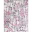 Grey and Pink Abstract Reversible 8' x 10' Synthetic Area Rug